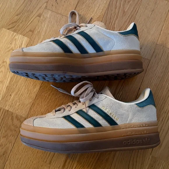 adidas Originals Gazelle Bold "Cream White/Green" - Picture 3 of 9